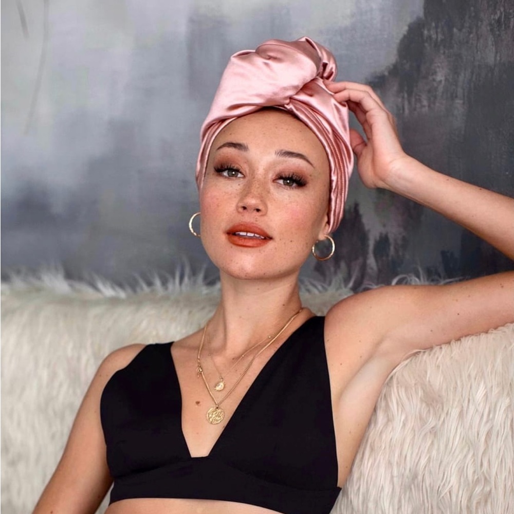Muaves All Satin Hair Wrap in Pink Quartz
